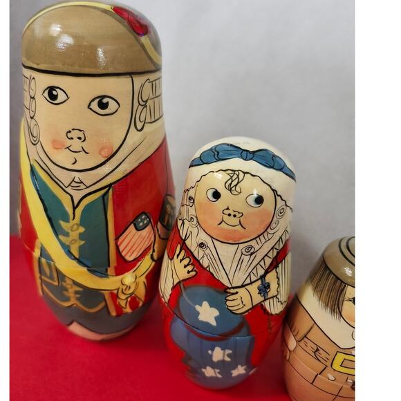 Lot 5 Vintage Authentic Models Civil War Russian Nesting Dolls Painted Soldier - Picture 4 of 8